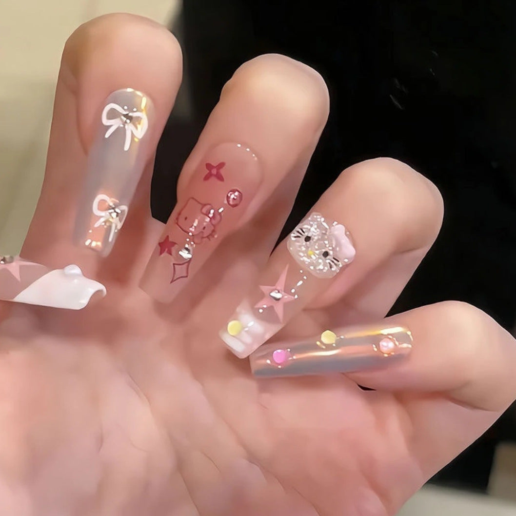 Süßes Charakter-Themen Press-On Nagelset Brehn