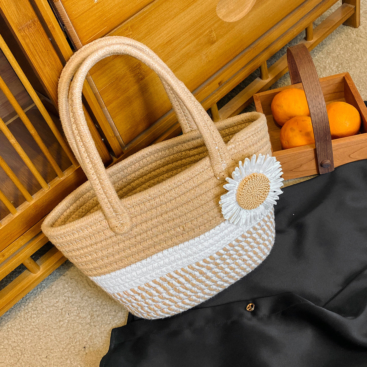 Handgefertigte Strohtote Tasche  1790617096