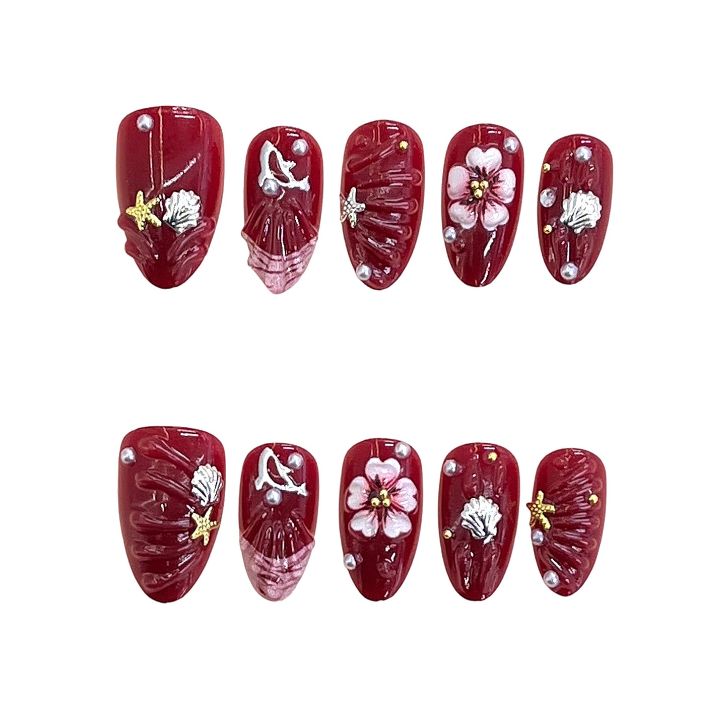 Künstlerisches Blumen-Design Drucknagel-Set Brehn 1787225330