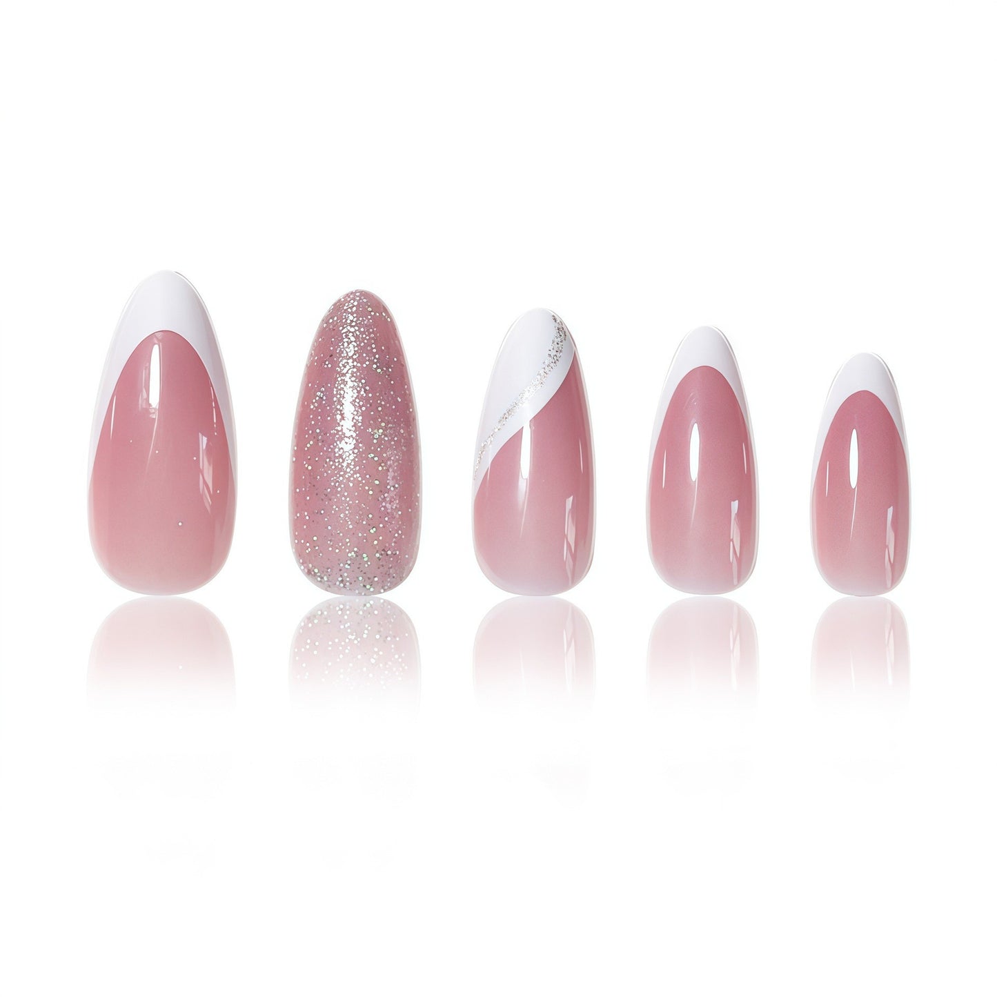 Elegante Funkelnde Französische Spitze Nagelverzierungen Brehn
