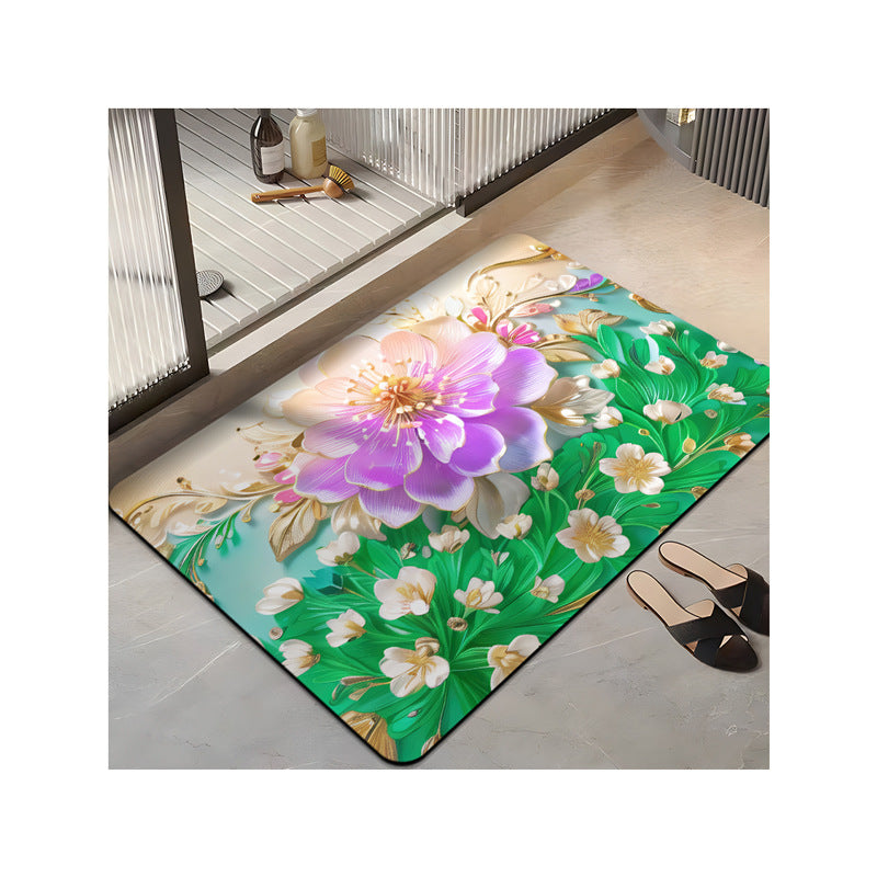 Blumenmuster-Plüsch-Badmatte Brehn