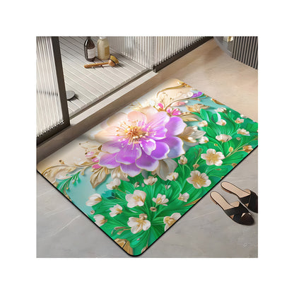Blumenmuster-Plüsch-Badmatte Brehn