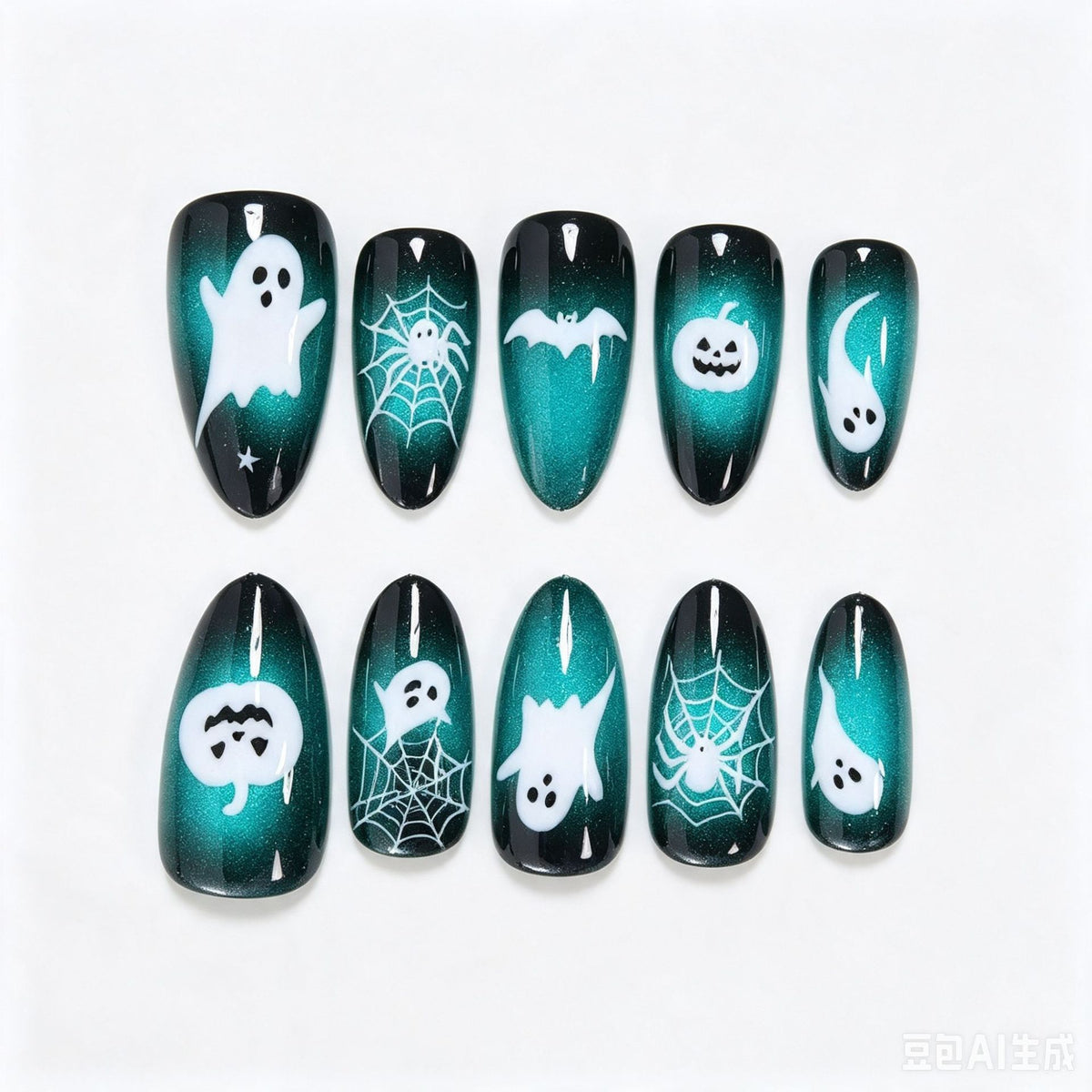 Halloween-Themen Press-On Nagelkunst Set Brehn