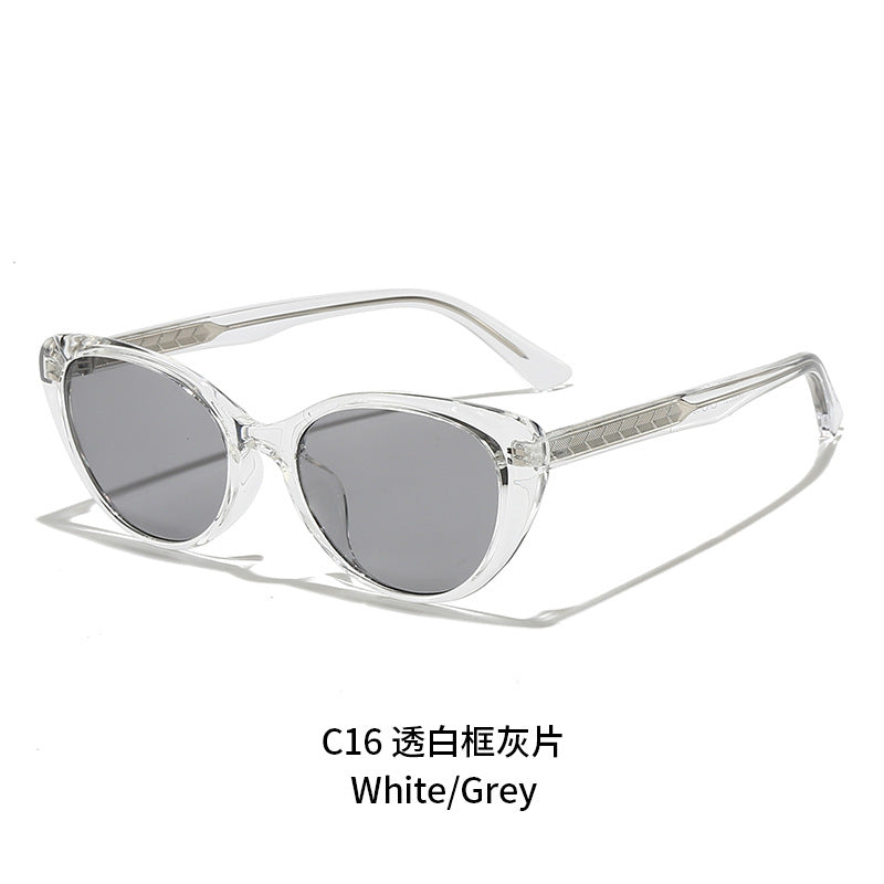 Damen Cat-Eye-Sonnenbrille mit transparentem Rahmen und UV-Schutz Brehn