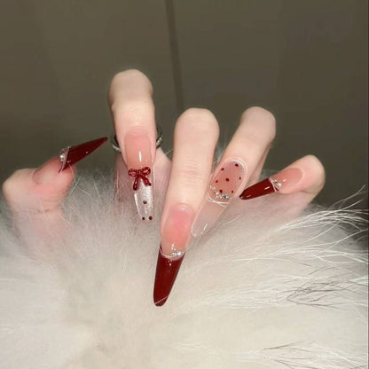 Festliche thematische Stiletto Druck-Nägel
