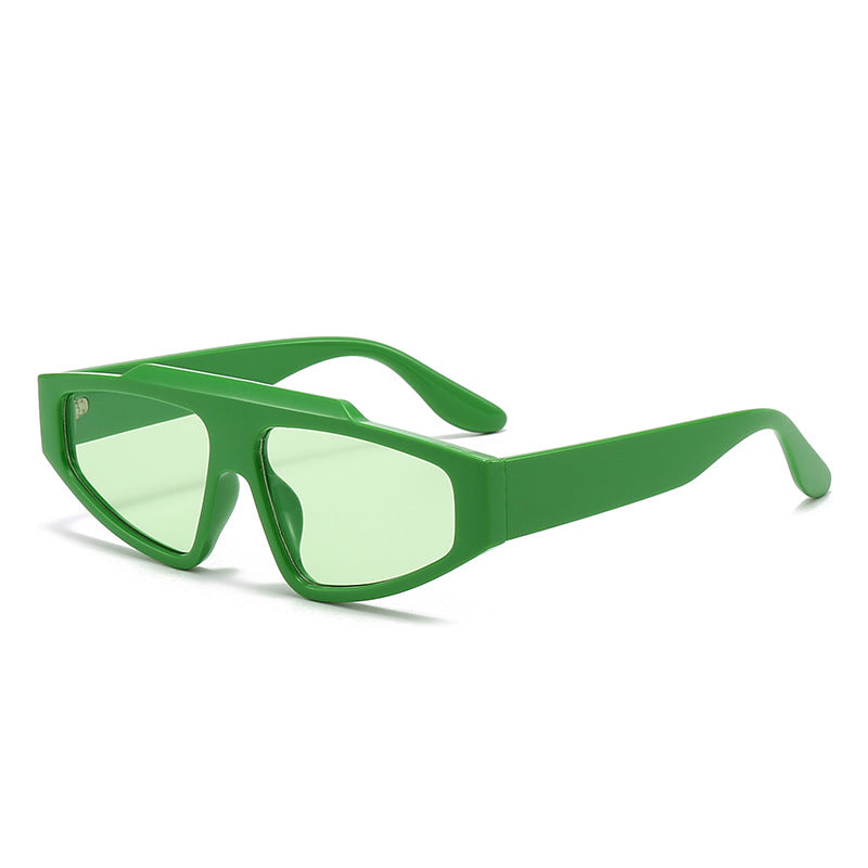 Damen futuristische Designer-Sonnenbrille mit markantem Rahmen Brehn