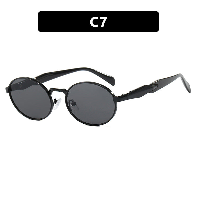 Damen Designer-Sonnenbrille mit einzigartigem ovalem Rahmen und luxuriösen Akzenten Brehn