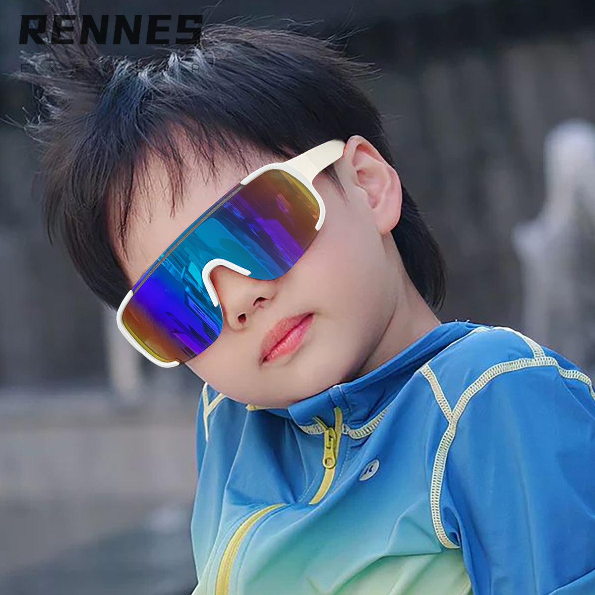 Damen Sportliche Shield-Sonnenbrille Brehn
