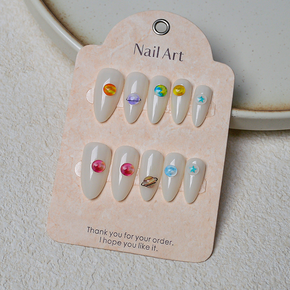 Künstlerisches Press-On Nagelkunst Set Brehn