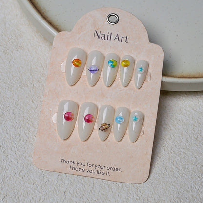 Künstlerisches Press-On Nagelkunst Set Brehn