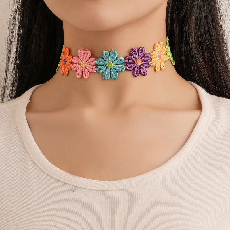 Blumen Choker Halskette Brehn