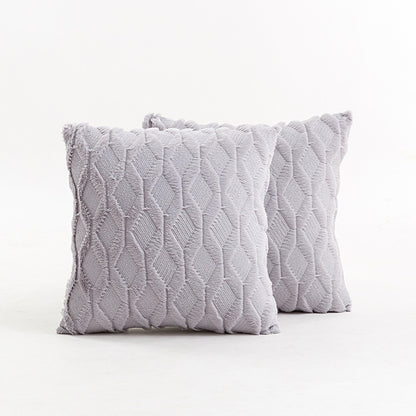 Texturiertes Strick-Diamond-Tufted quadratisches Wurfkissenbezug mit ausgefranstem Rand