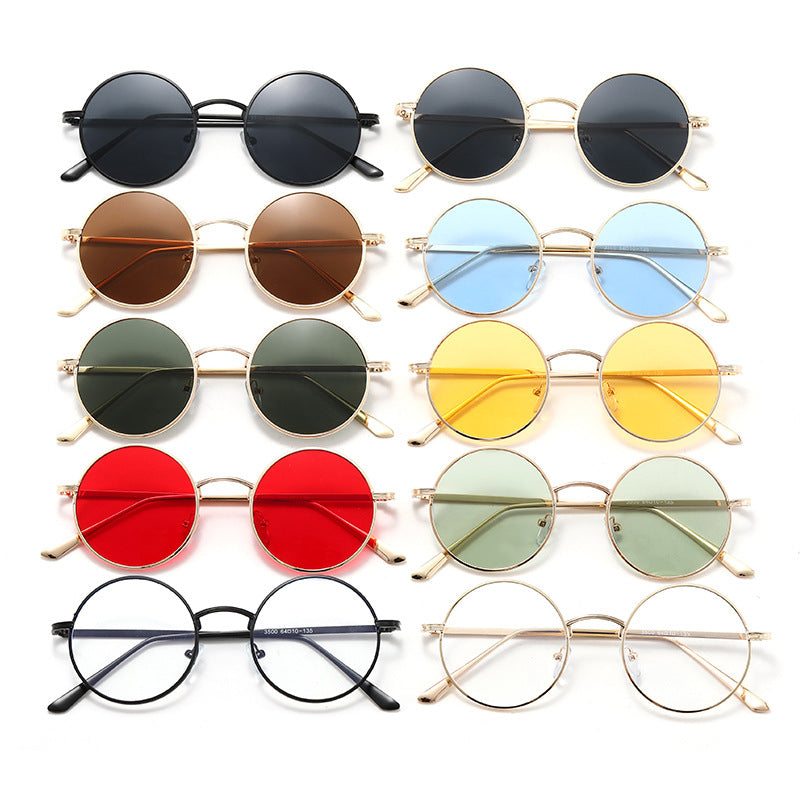 Damen modische Brille mit runden Gläsern und feinem Metallrahmen Brehn