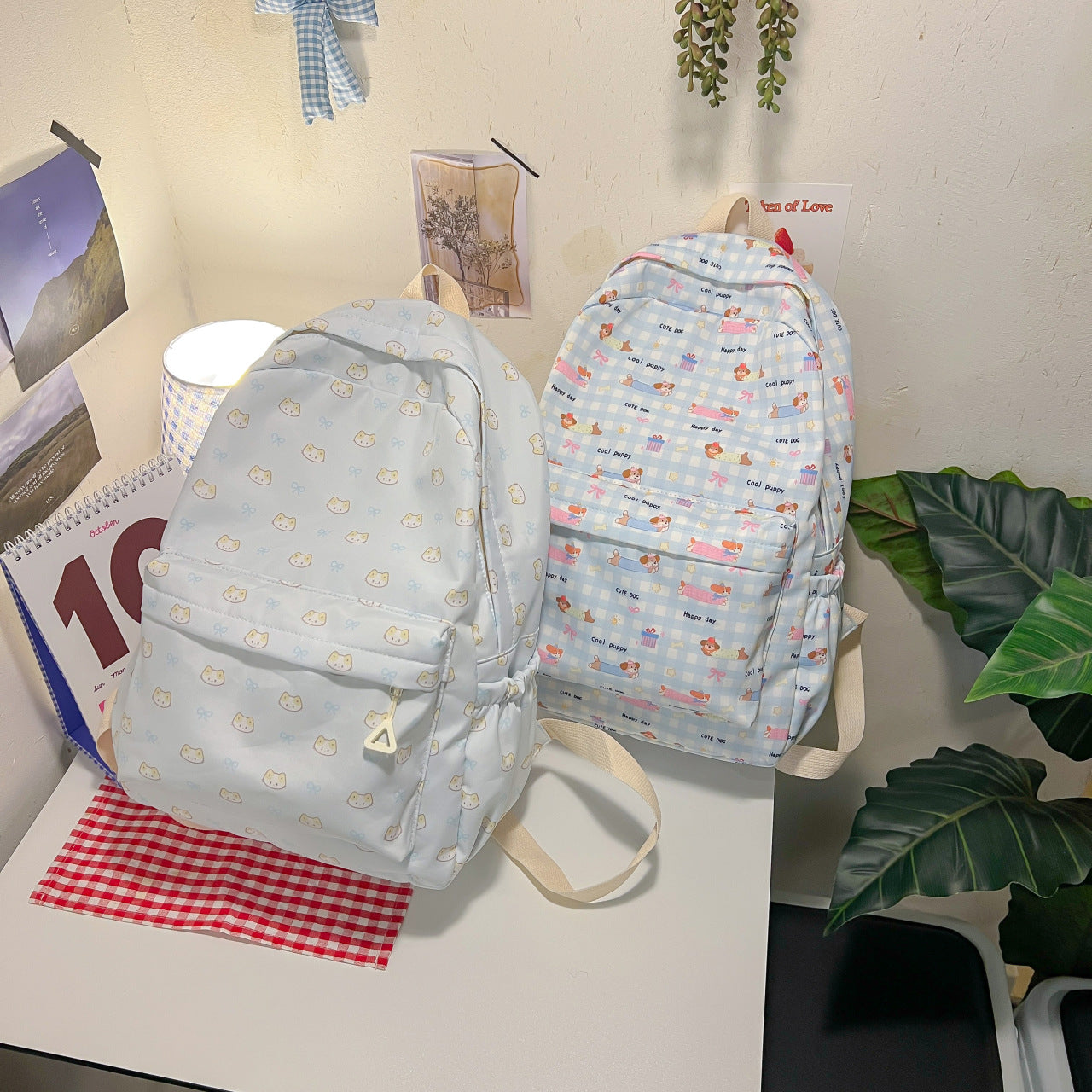 Niedlicher Rucksack mit Aufgesticktem Katzenmotiv Brehn