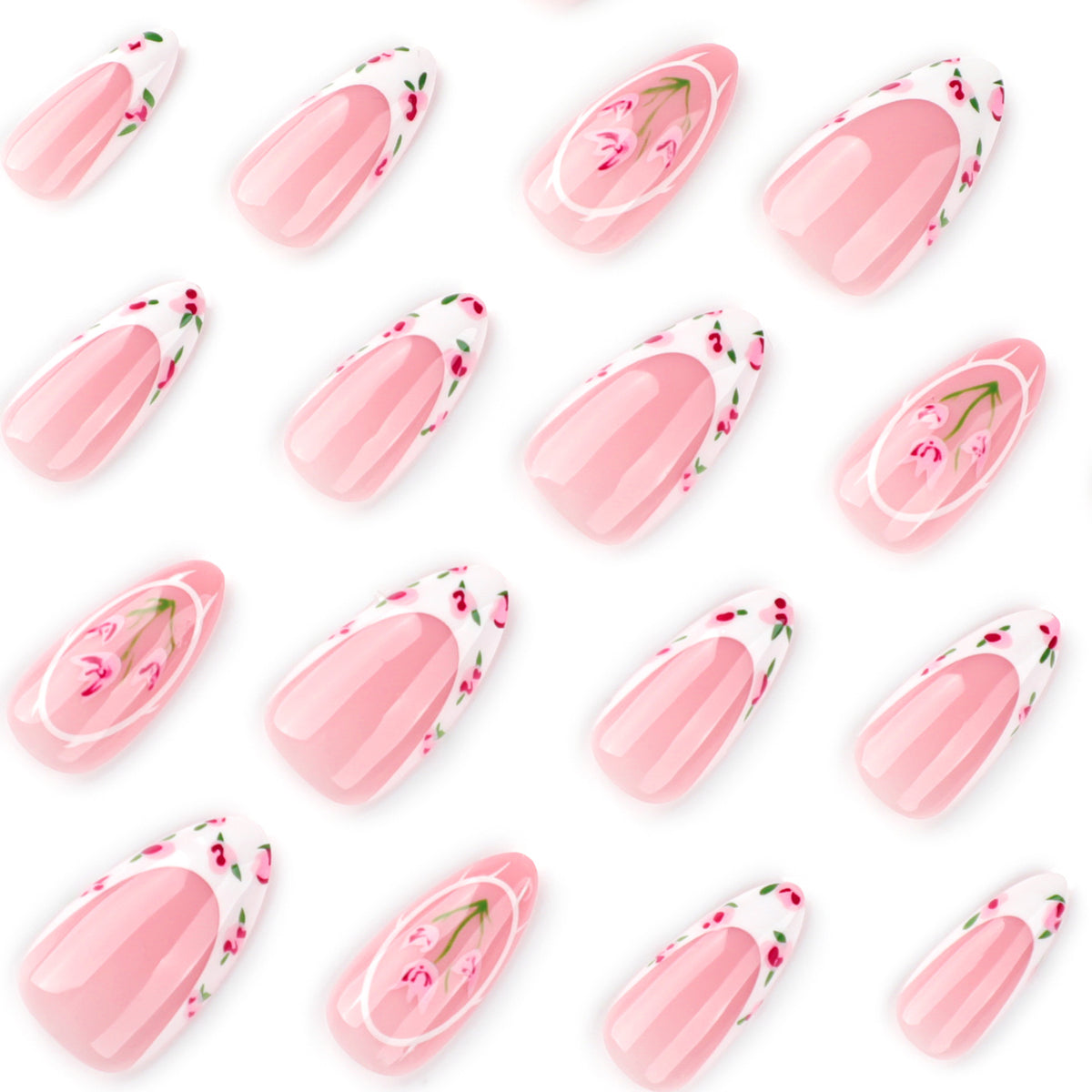 Kunstvolle Nagelverlängerungen mit floralem Design Brehn