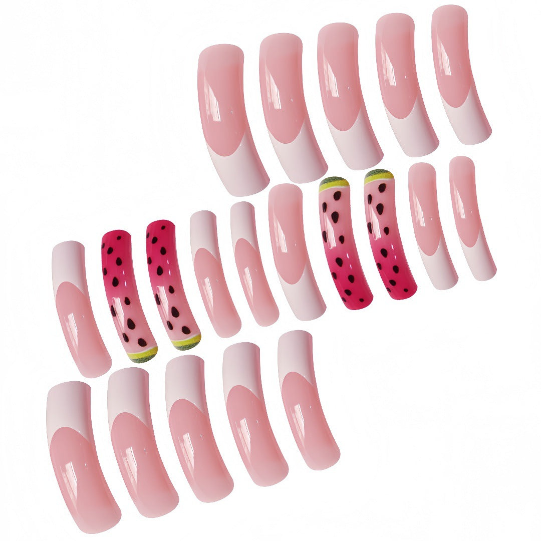 Wassermelonen-inspirierte Press-On-Nagel-Set Brehn
