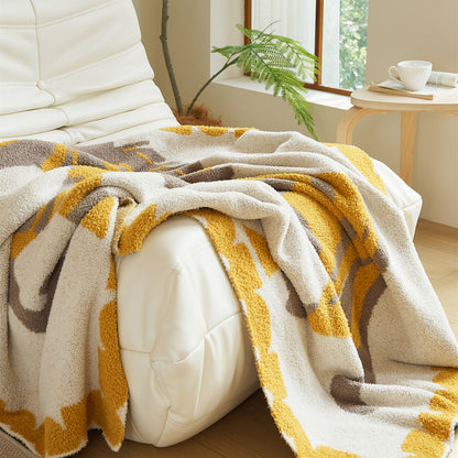 Plüsch Jacquard Sherpa Wurfdecke