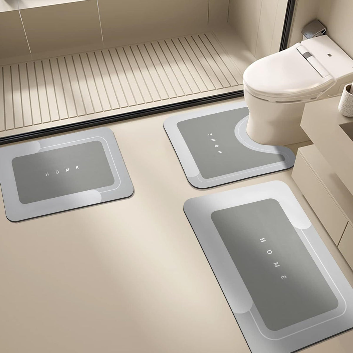 Stylisches Badezimmermatten-Set