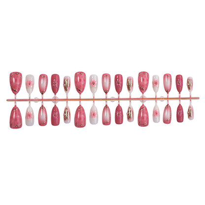 Künstliche Kunstnägel mit floralen und glamourösen Designs Brehn