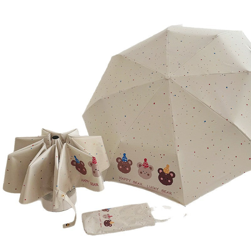 Damen Faltbarer Regenschirm mit verspieltem Bärenmotiv Brehn