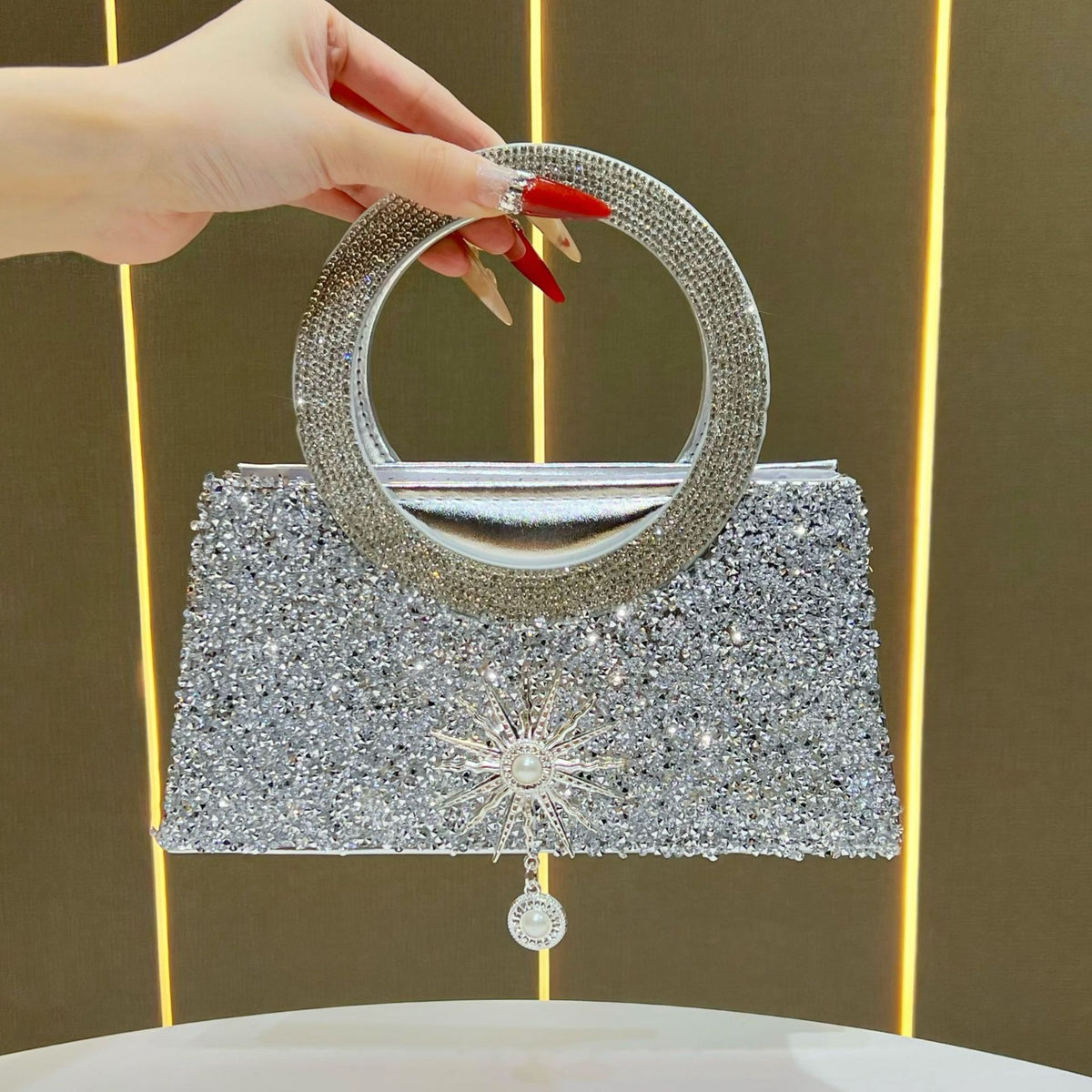 Funkelnde Statement Abendhandtasche