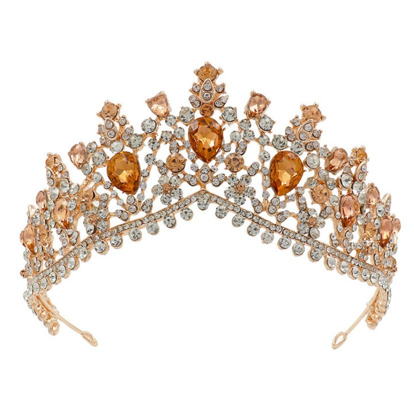 Damen Glamouröse Tiara mit Strass- und Kristallverzierungen Brehn