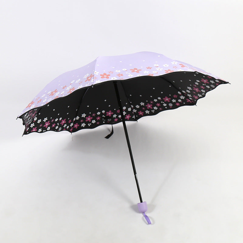 Damen Falt-Regenschirm mit detailliertem Floraldesign Brehn
