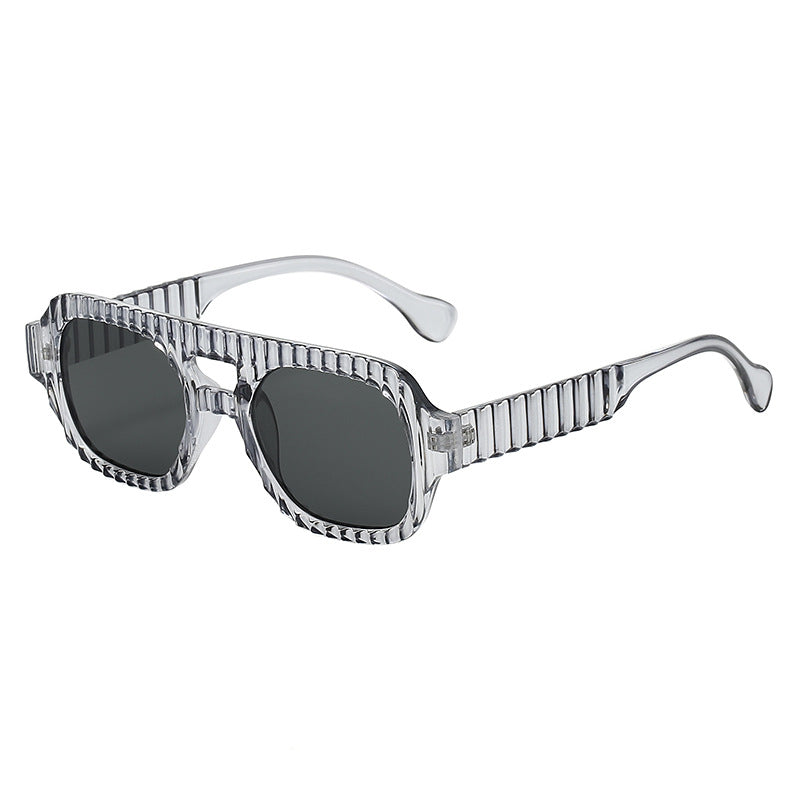 Damen modische Sonnenbrille im futuristischen Design mit strukturiertem Rahmen Brehn