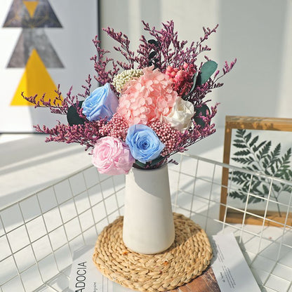 Trockenblumenarrangement Tischaufsatz