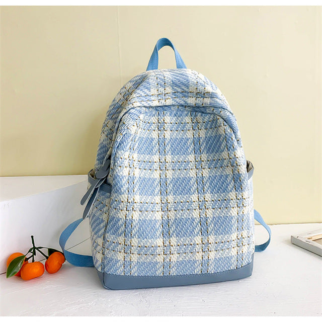 Strukturierter Karierter Rucksack