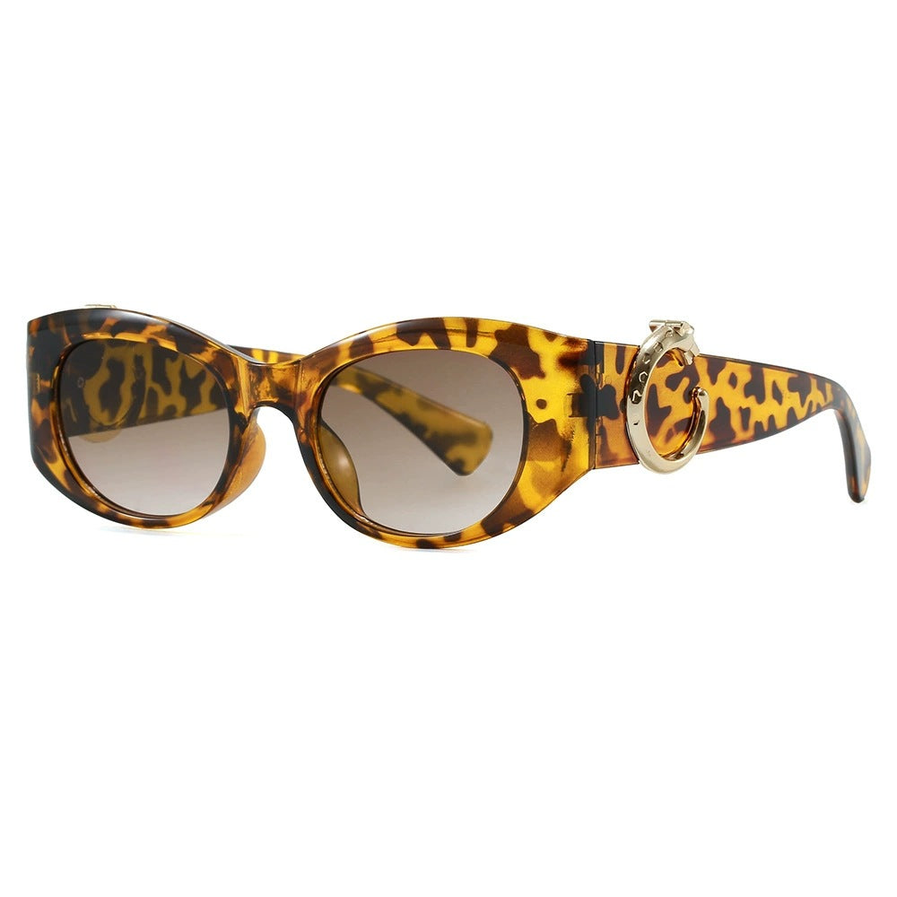 Damen elegante Cat-Eye Sonnenbrille mit goldenen Details Brehn