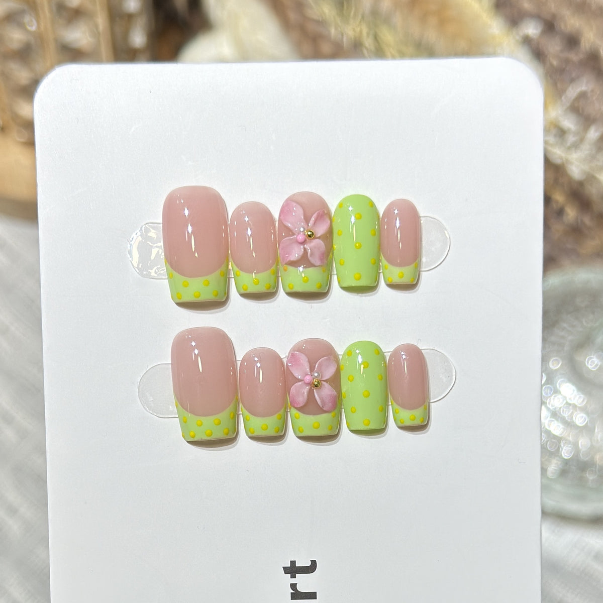 Acryl Floral Design Press-On Nagel Set Brehn