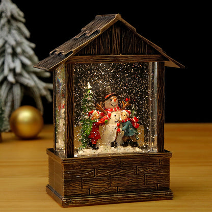 Nostalgische Schneekugel-Dekoration mit Weihnachtsmann und Kindern Brehn