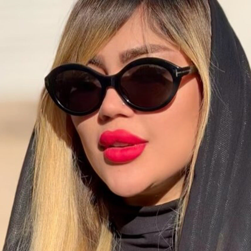 Damen modische Sonnenbrille mit innovativem ovalen Rahmen und UV-Schutz Brehn
