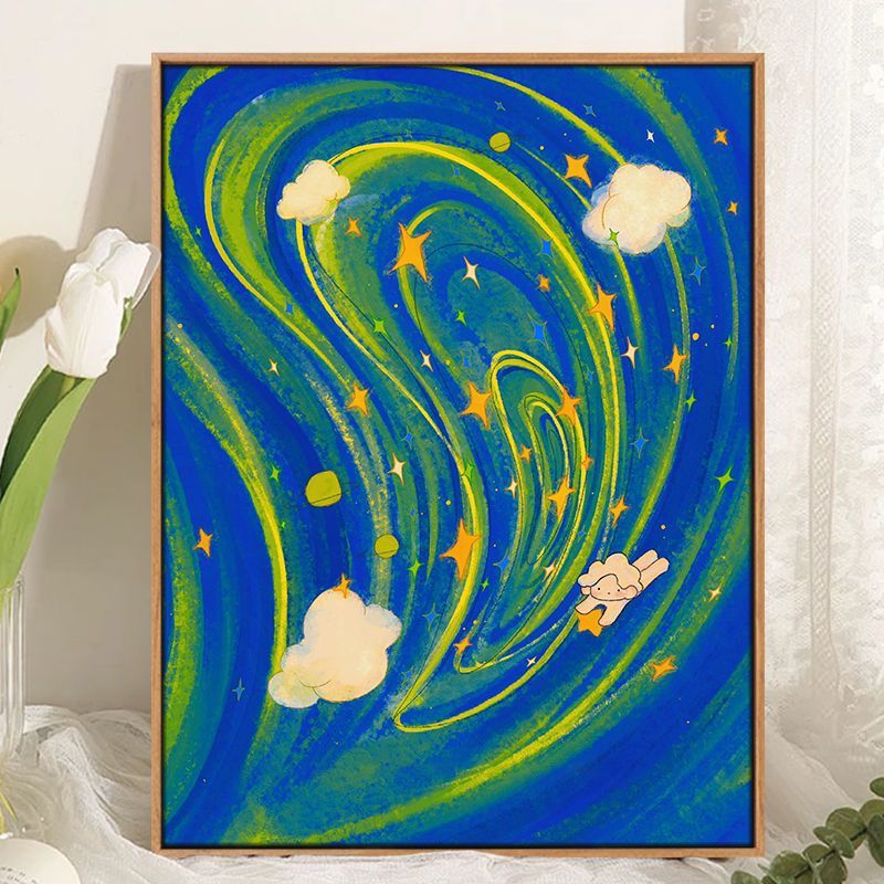 Phantasievolles kosmisches Landschafts-Canvas-Kunstwerk Brehn
