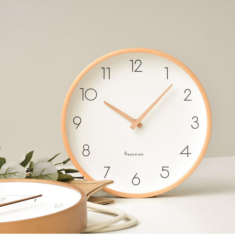 Brehn | Nordic Minimalist Holz Stille Wanduhr
