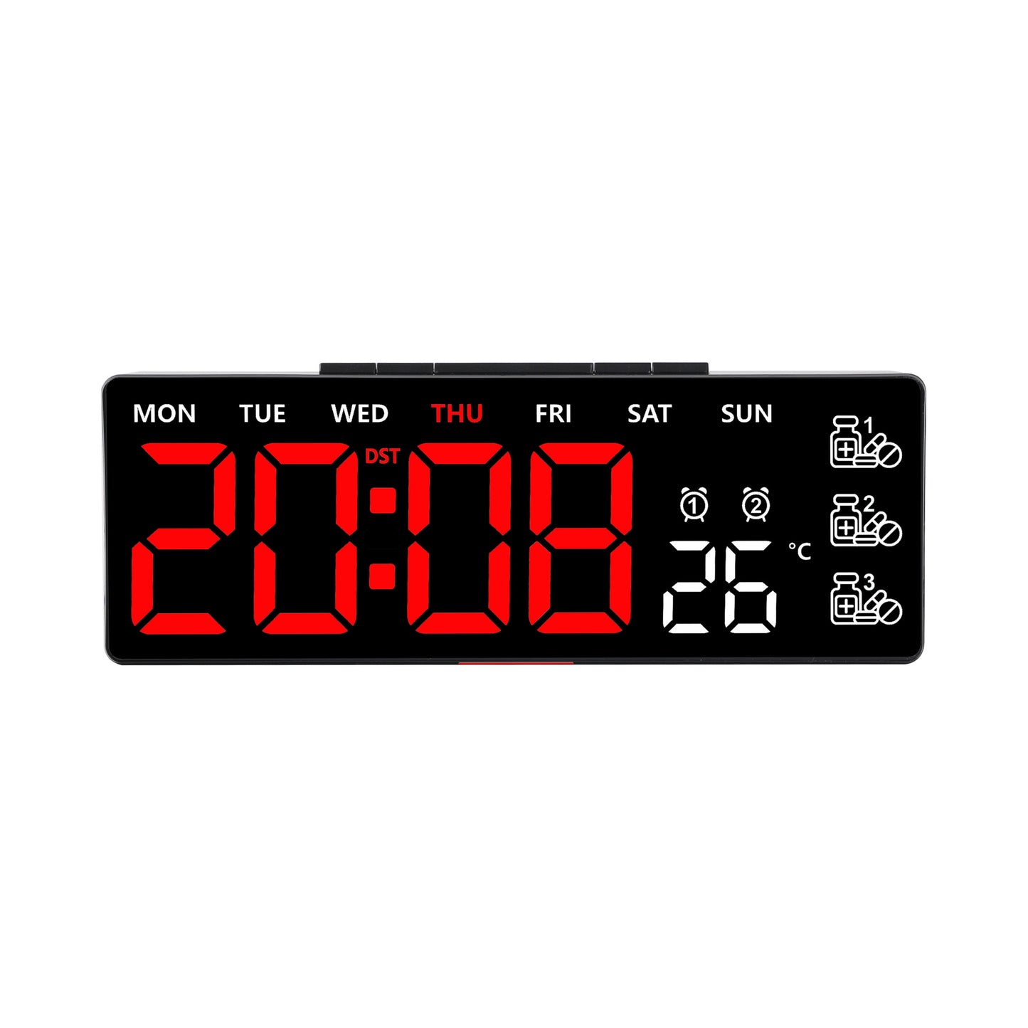 Digitaler Thermo-Wecker mit großem LED-Display Brehn