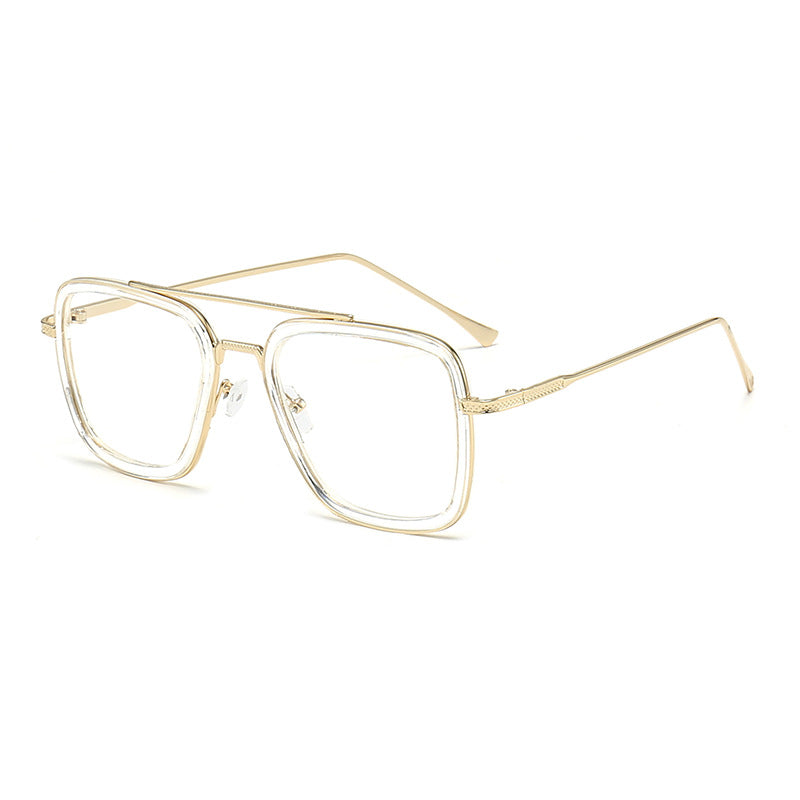Damen modische quadratische Sonnenbrille mit glamourösem Metallrahmen Brehn