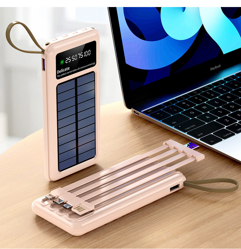 Solar Powerbank mit Multifunktionalen Ladekabeln Brehn