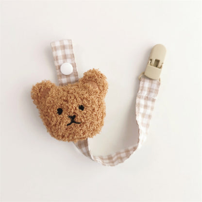 Blumenkleidungs-Schnullerclip mit Gingham-Baumwollgurt