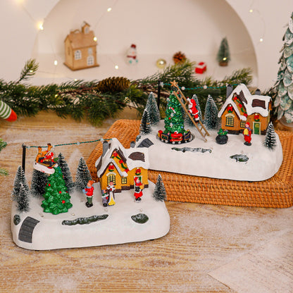 Einkaufszentrum Weihnachtsdorf mit Leuchtenden Figuren Brehn