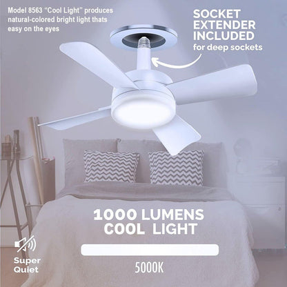 Einstellbare LED-Fanleuchte mit Fernbedienung. | Brehn