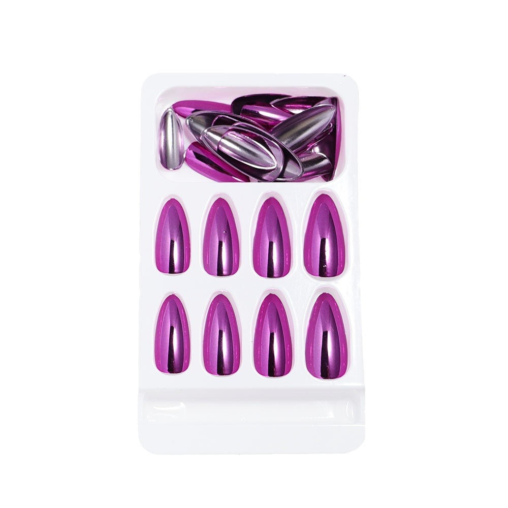 Hochglänzendes mandelförmiges Press-On-Nagelset Brehn