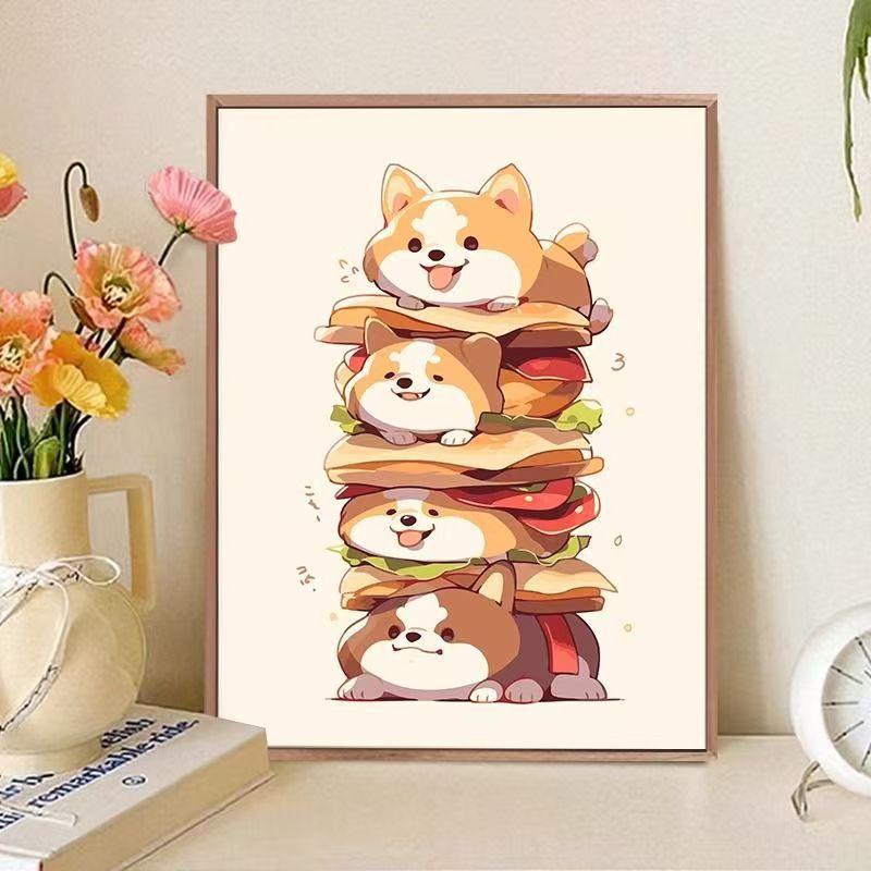 Verspielt katzenmotiviertes Food-Art-Druck Brehn