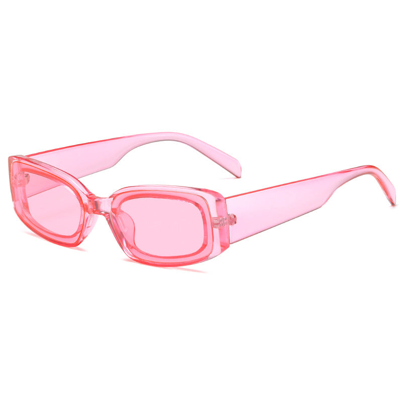 Damen stilvolle Sonnenbrille mit quadratischen Gläsern und transparentem Rahmen Brehn