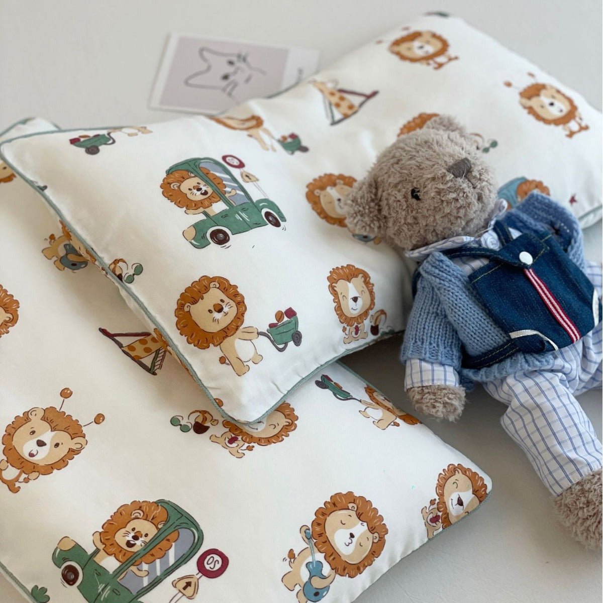 Babybettwäsche-Set aus Baumwoll-Musselin mit floralem & Tier-Print