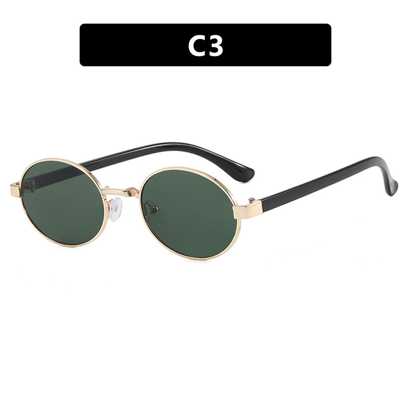 Damen runde Brille mit elegantem Metallrahmen und verstellbaren Nasenpads Brehn