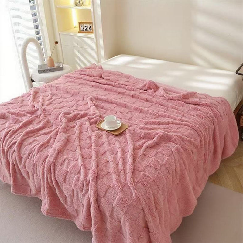 Damen Plüsch Tagesdecke mit strukturiertem Design Brehn