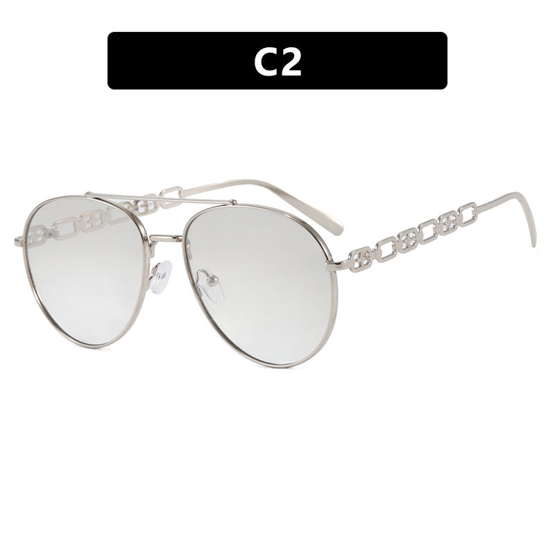 Damen auffällige Sonnenbrille mit luxuriösem Kettendetail und polarisierten Gläsern Brehn