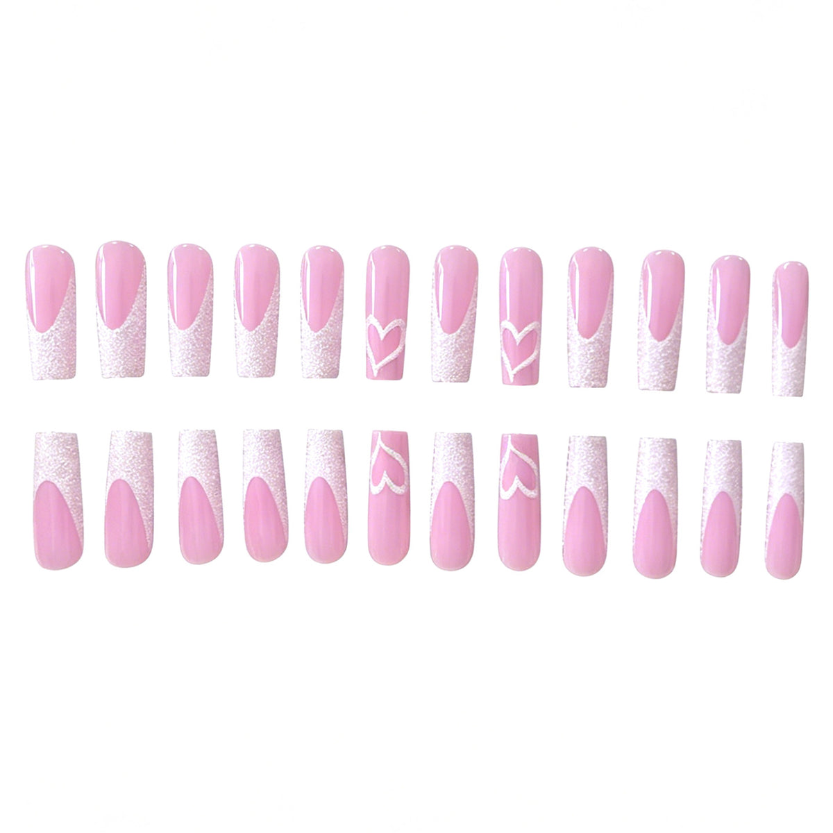 Glamourös Herz Design Acryl Nagelverlängerungen Brehn